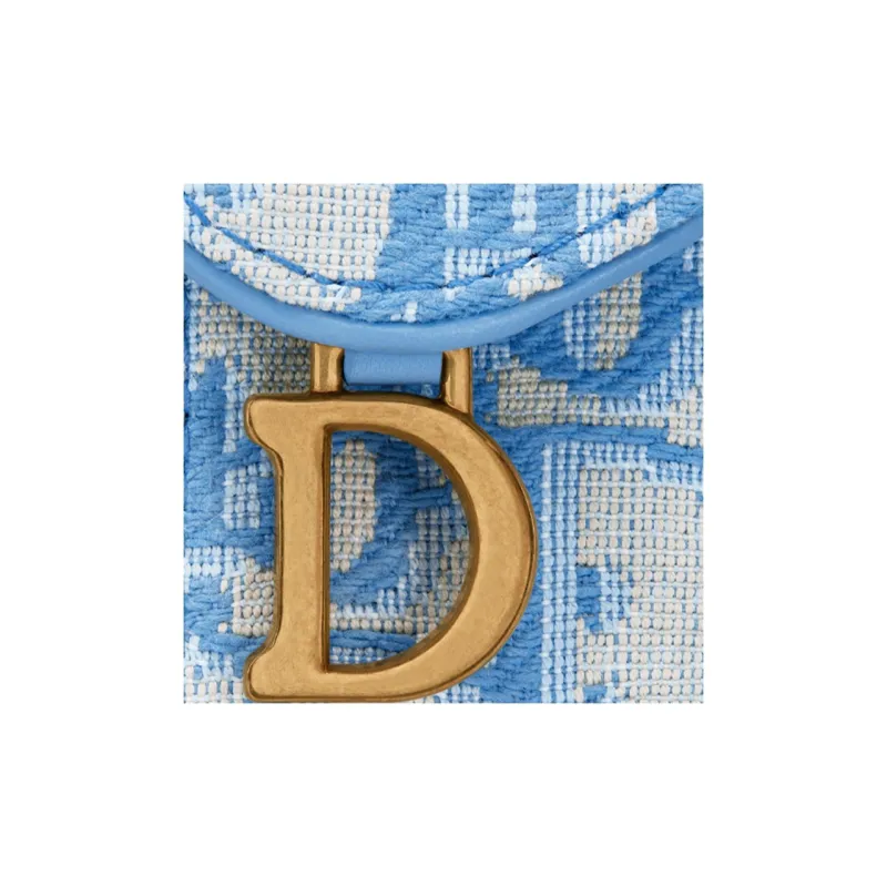 DIOR Canvas With Leather Canvas Bag Wallets Women's Cornflower Blue-4