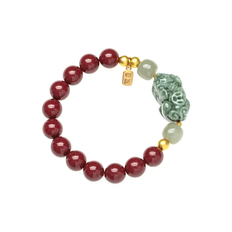 Lifemaker Reconstructed Cinnabar Jade Bracelets Unisex-1