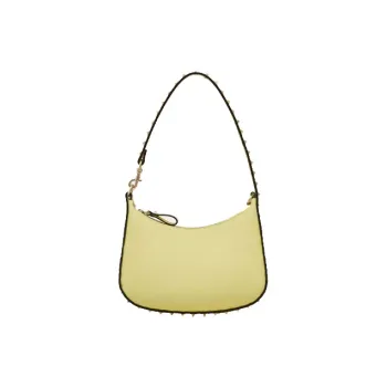 Valentino Rockstud Calfskin Handbag Shoulder Bag Women's Light Yellow