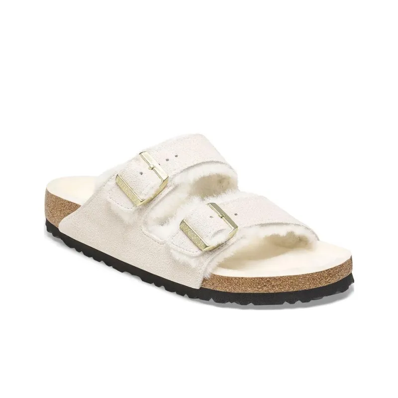 Birkenstock Slide Slippers Women's Ecru Narrow-1