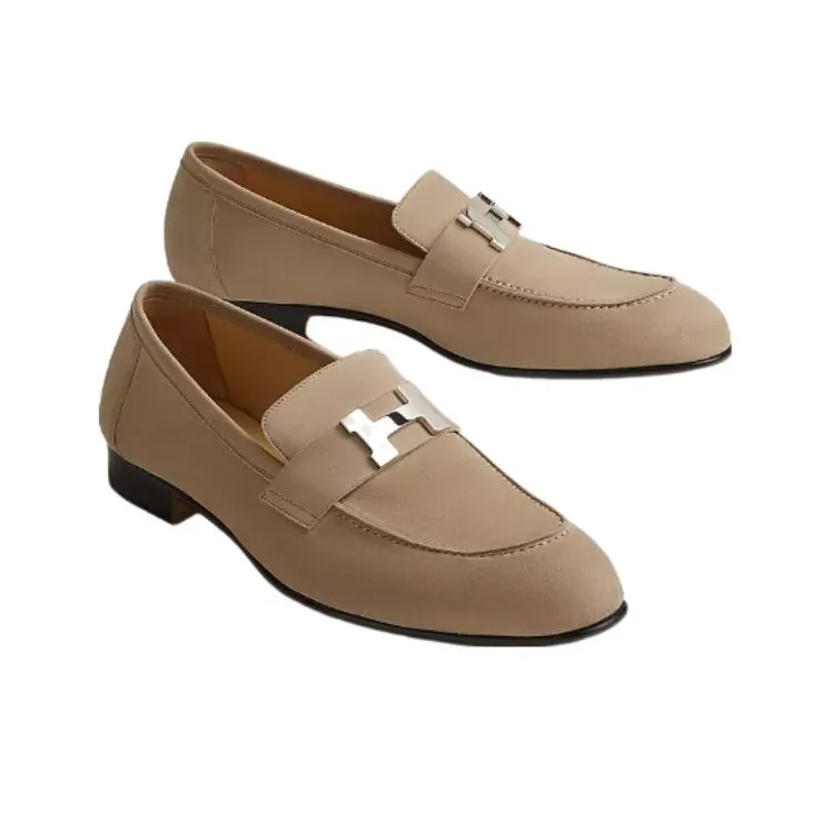 HERMES Paris Loafers Men's Beige-2