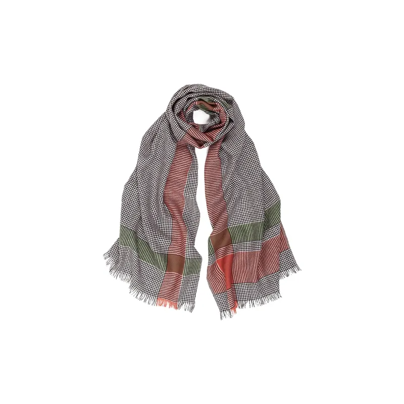 MARJAKURKI Scarf Advanced Atmosphere British Plaid Greeting Card Elegance Unisex-0