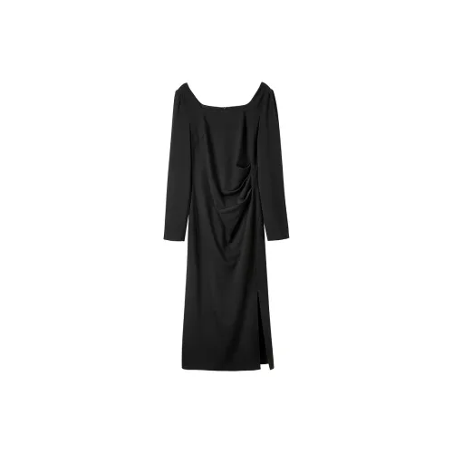 FANQIN Long-Sleeved Dresses Women's Black