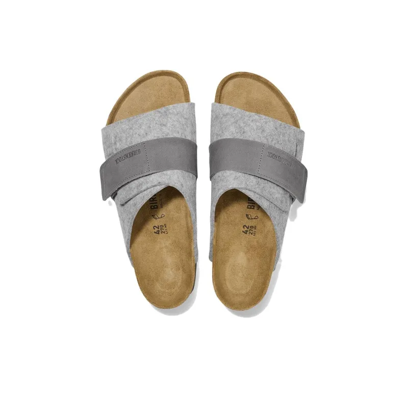 Birkenstock Kyoto Slide Slippers Unisex Light Gray Regular-4