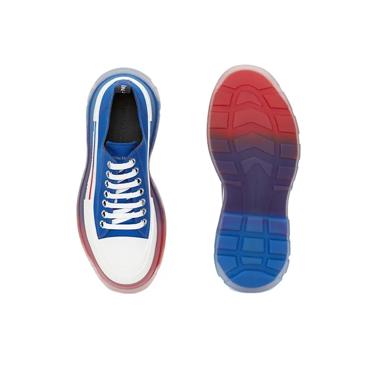 Alexander McQueen Tread Slick Low Lace Up Royal White-4