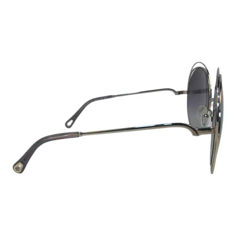 Chloe Metal Round Sunglasses Unisex Gold-2