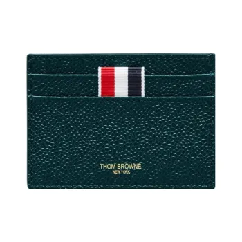 THOM BROWNE· Pebbled Leather Card Holder Regular Men's Green