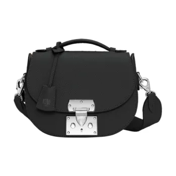 Moynat Aurillon Blush Cow Leather Portable Crossbody Bag Shoulder Bag Small Size Unisex Black