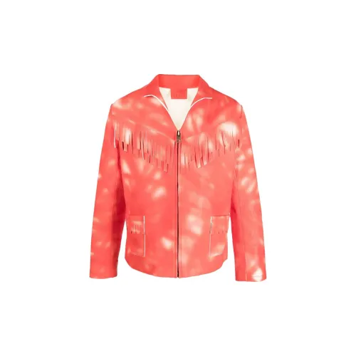 ERL Tie Dye-print Leather Jacket