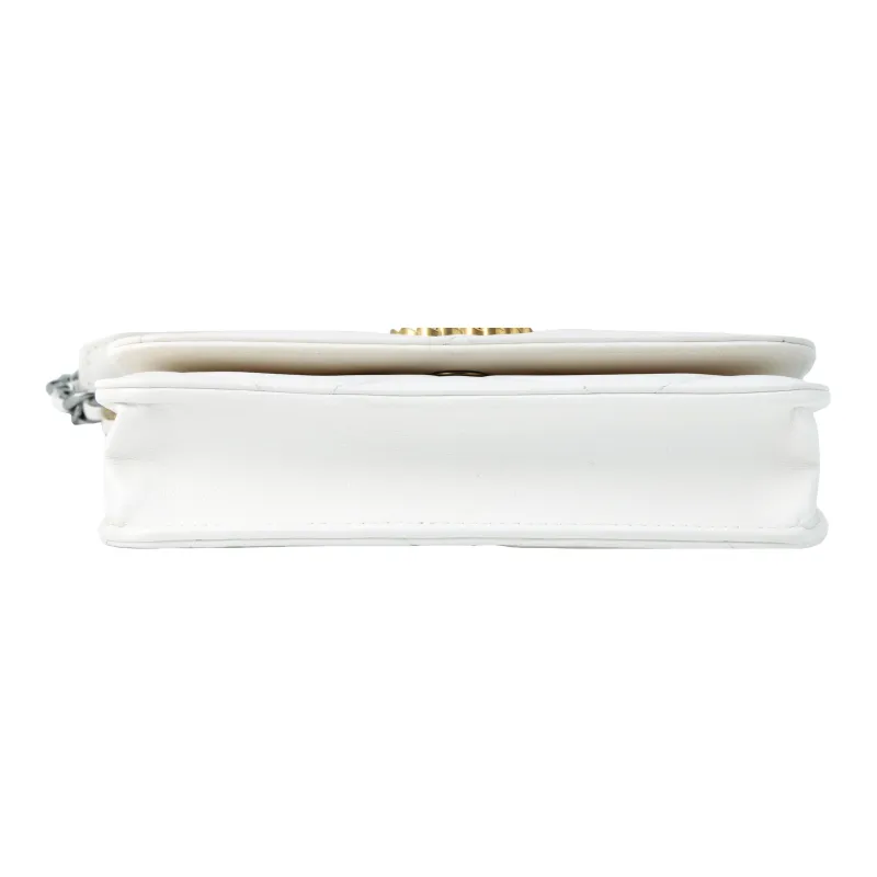 CHANEL 19Bag Shiny Lambskin Crossbody Bag, Shoulder Bag Women's White-3