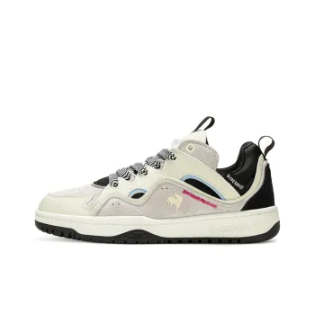 Le Coq Sportif Slip Resistant Cushioning Low Top Skateboard Shoes Unisex Black Beige Gray
