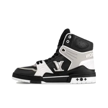 LOUIS VUITTON Trainer Cushioning, Wear Resistant High Top Skateboard Shoes Men's Black