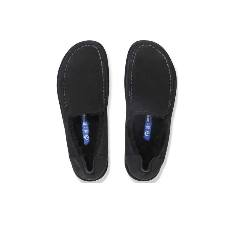 Birkenstock Casual Leather Shoes Unisex Black Narrow-3