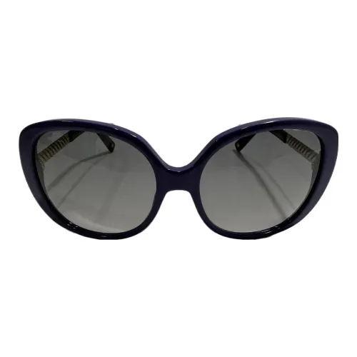 DIOR Metal Irregular Shape Sunglasses Unisex Blue