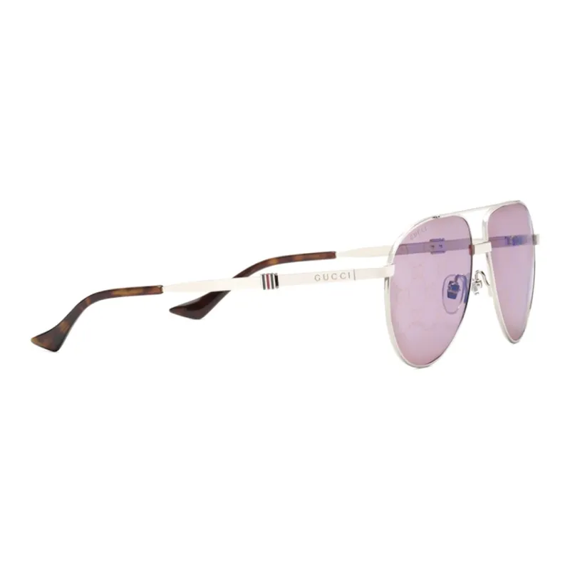 GUCCI Metal Acetate Aviator Sunglasses Men's Gold-1