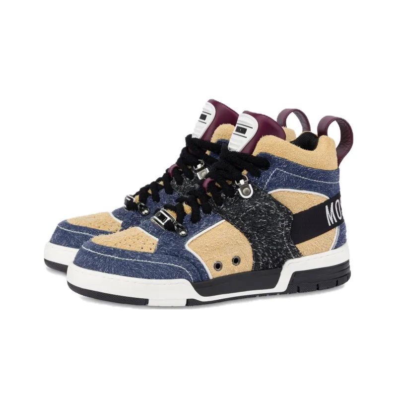 MOSCHINO Streetball High-Top Skateboard Shoes Men's Yellow-2