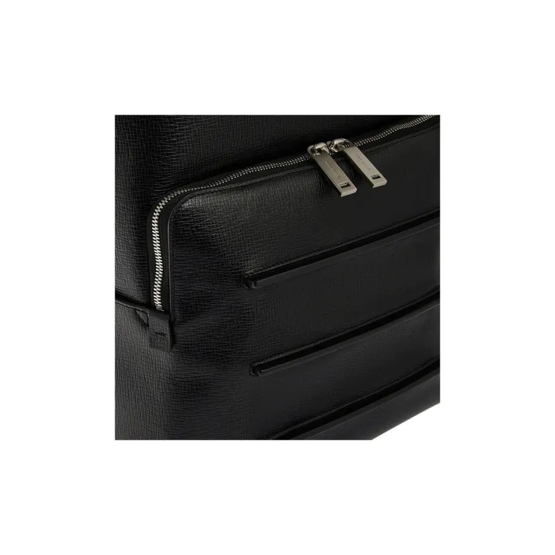 FERRAGAMO Textured Cow Leather Backpack Men's Black-5