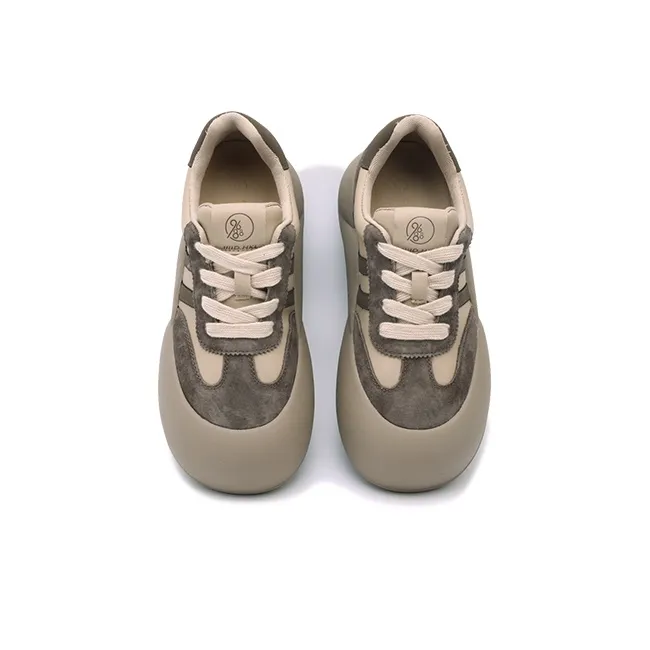 Mr.shang Low Top Casual Skateboard Shoes Women's Apricot-9