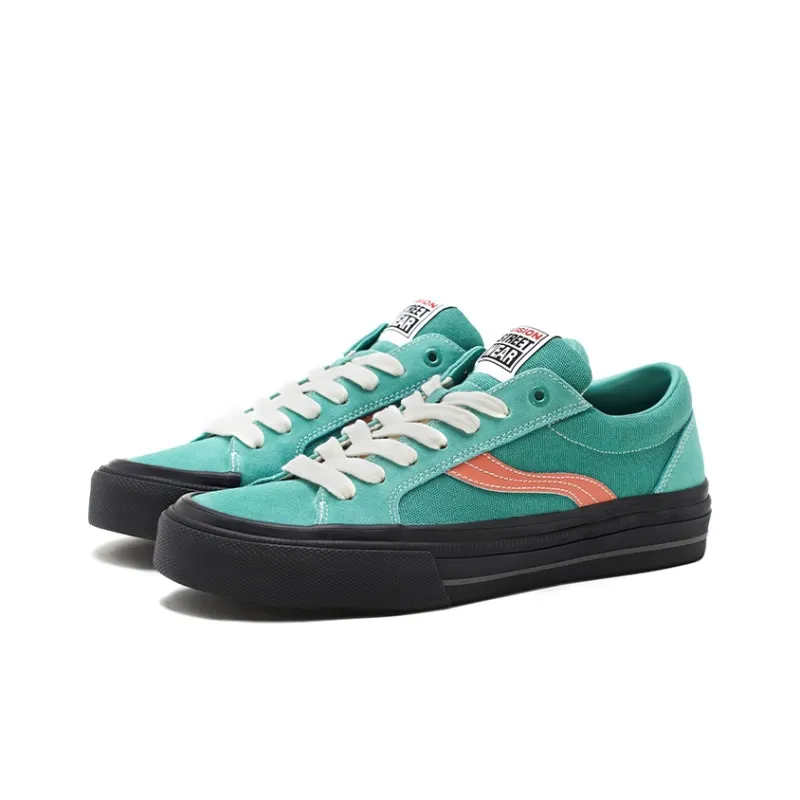 OddCIRKUS x Vision Street Wear Astley Pro Low Top Skateboard Shoes Unisex The Lake Is Green And Orange-2