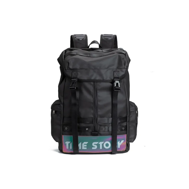 LOVERPUSS Polyester Backpack Large Size Unisex Iridescent Gray-9