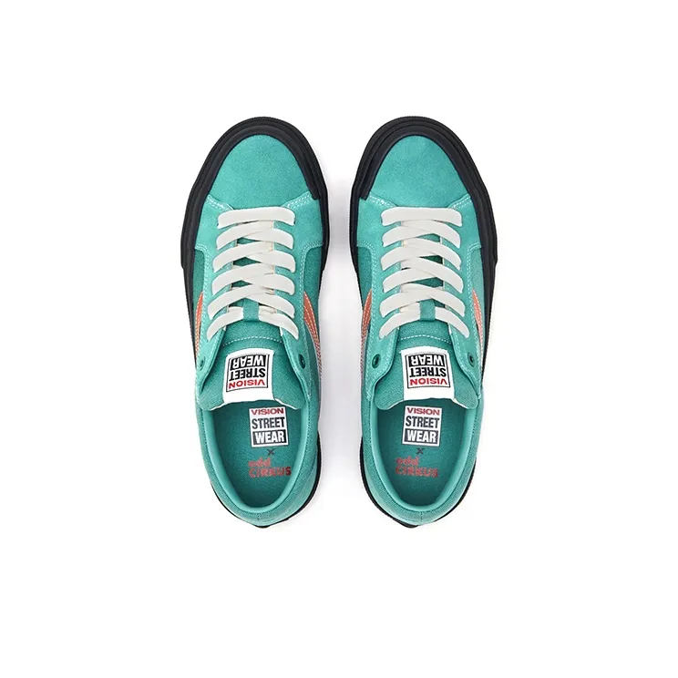 OddCIRKUS x Vision Street Wear Astley Pro Low Top Skateboard Shoes Unisex The Lake Is Green And Orange-3