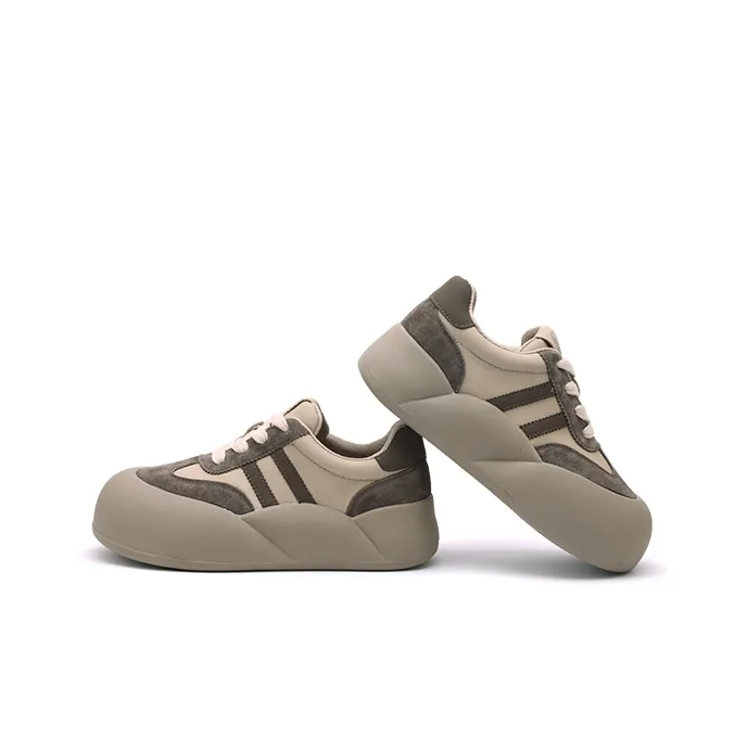 Mr.shang Low Top Casual Skateboard Shoes Women's Apricot-7