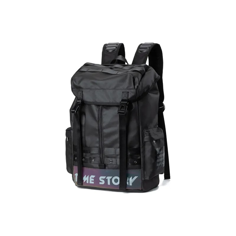 LOVERPUSS Polyester Backpack Large Size Unisex Iridescent Gray-8