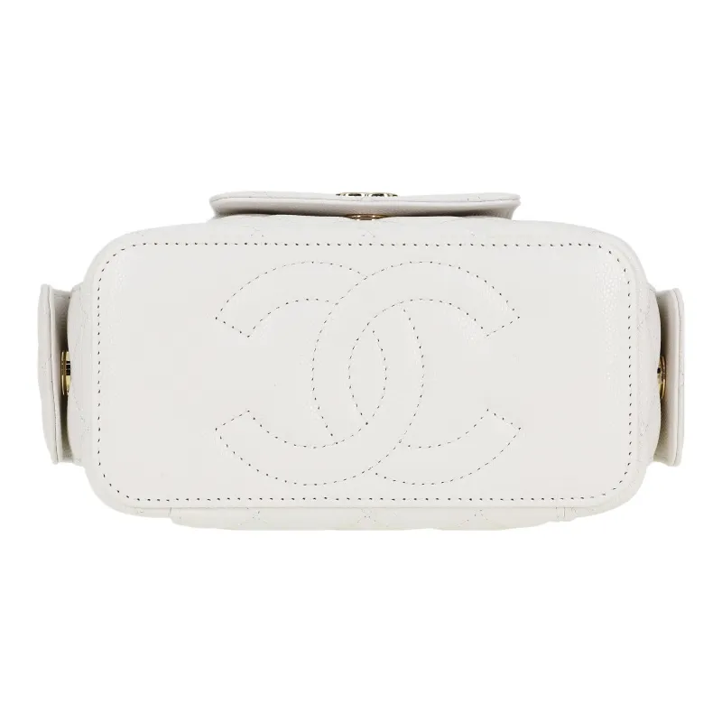 CHANEL Calfskin Box Bag, Handbag, Shoulder Bag, Crossbody Bag Women's White-3