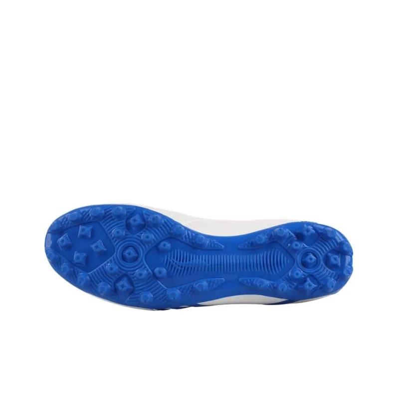 LiNing MG Rubber Short Studs Artificial Ground Cushioning Anti Slip And Wear Resistant Soccer Shoes Men's White Blue-3