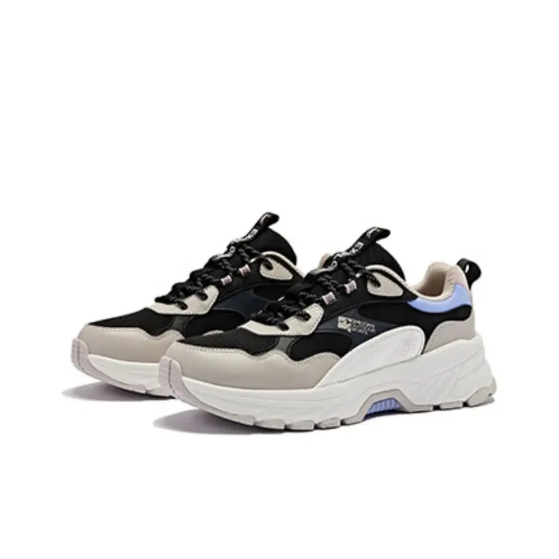 QIAODAN Ice Marks Cushioned Slip Resistant Low Top Running Shoes Women's Black Purple-2