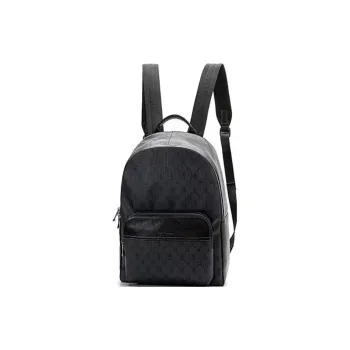 Hush Puppies PVC Top Grain Cow Leather Backpack Regular Men's Navy Blue