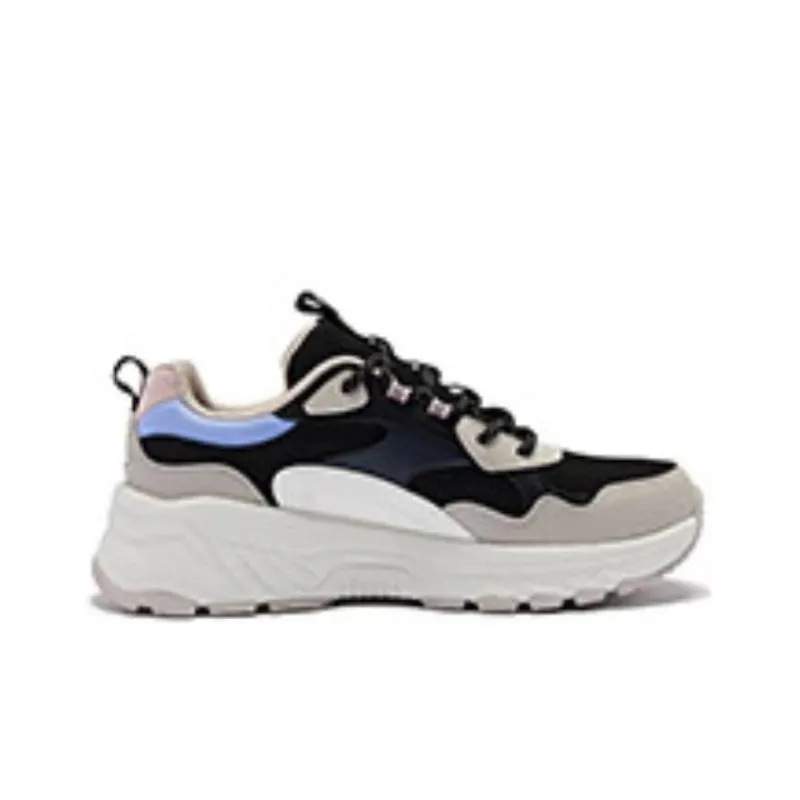QIAODAN Ice Marks Cushioned Slip Resistant Low Top Running Shoes Women's Black Purple-1