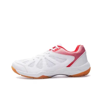 VOIT Low Top Badminton Shoes Unisex White Red