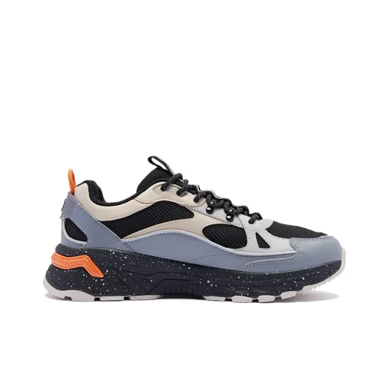 QIAODAN Ice Marks Shock Absorbers With Slip Resistant Features Low Top Running Shoes Men's Black Gray-1