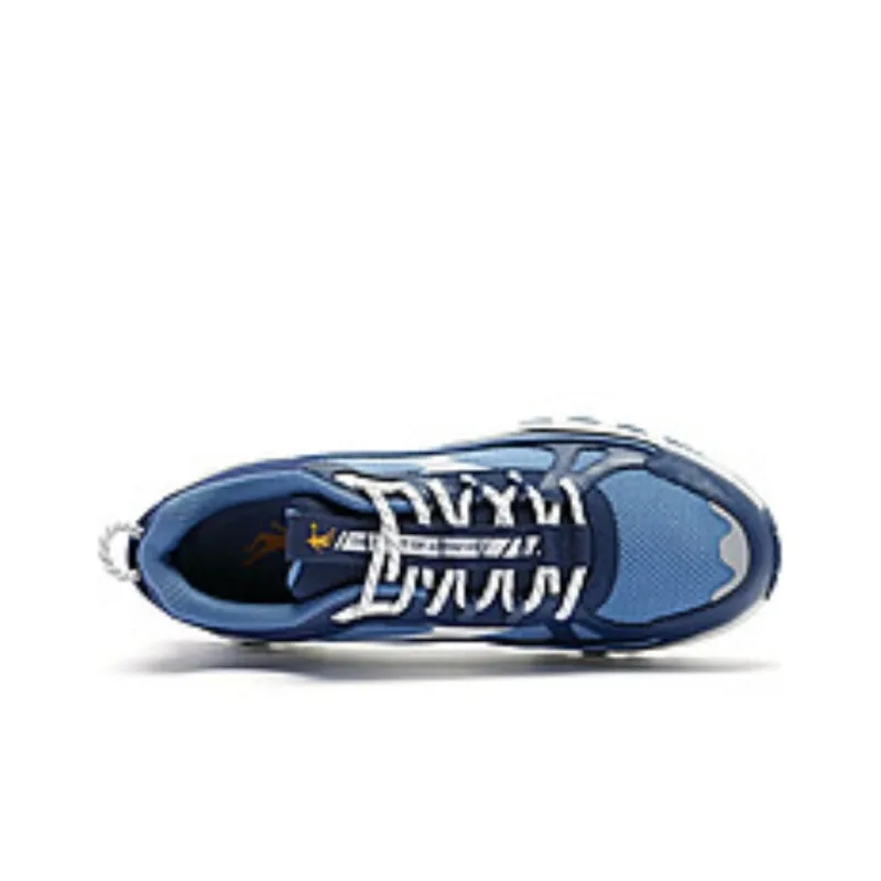 QIAODAN Ice Marks Cushioned Slip Resistant Low Top Running Shoes Men's Shadow Blue-3