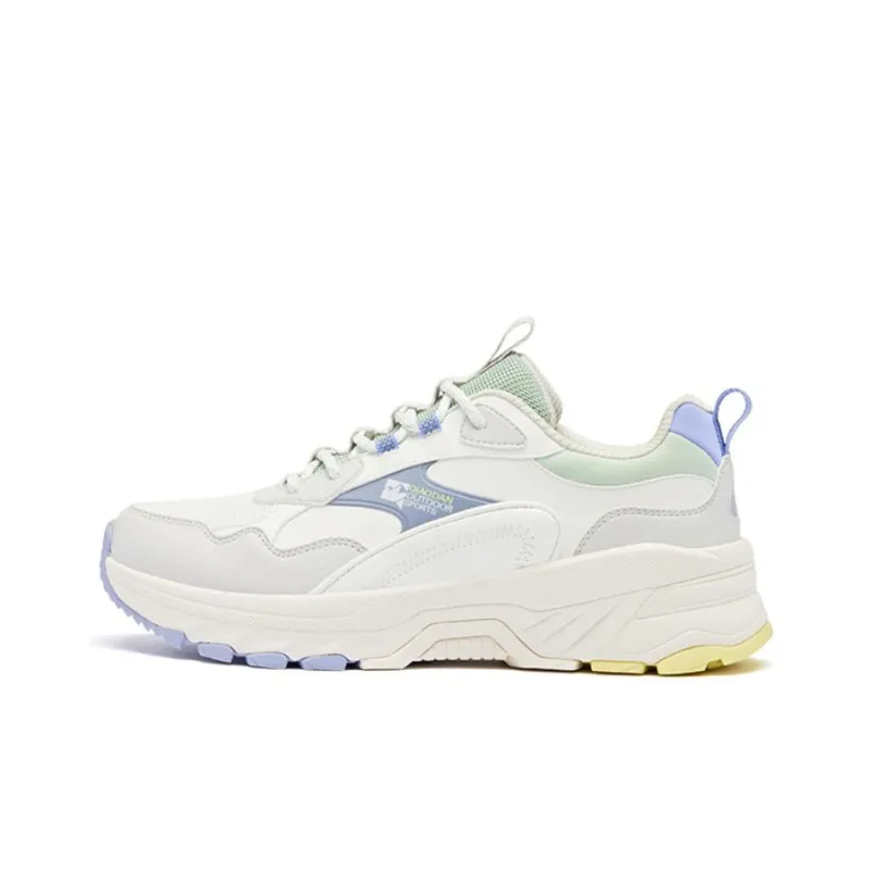 QIAODAN Cushioned Slip Resistant Low Top Running Shoes Women's White Green-0