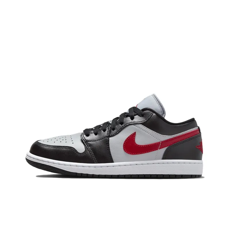 Jordan 1 Low Wolf Grey Gym Red Women's-0