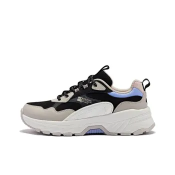 QIAODAN Ice Marks Cushioned Slip Resistant Low Top Running Shoes Women's Black Purple