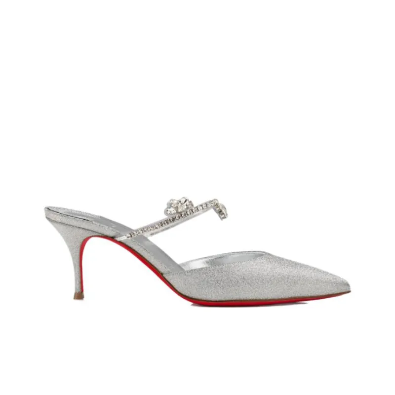 CL LUBOTING Slim Heel High Heels 7cm Women's Silver-2