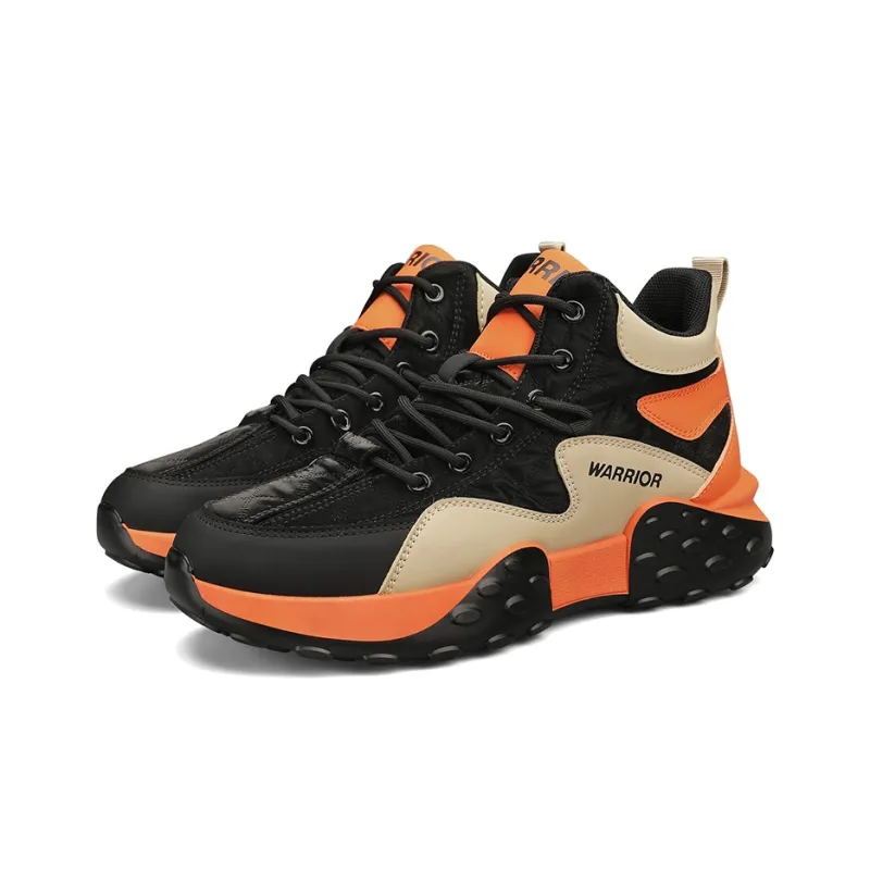 Warrior High Top Chunky Sneakers Men's Khaki Orange-2