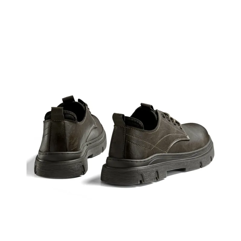 LEAVELAND Work Boots Men Low Top Black/Brown-7