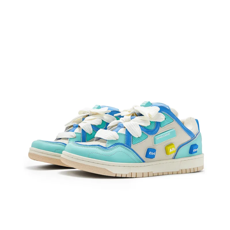 SENGUOGUO Keyboard Hero Collection Low Top Skateboard Shoes Unisex Blue-1