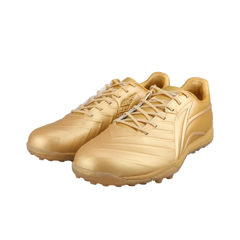 LiNing TF Rubber Broken Studs Artificial Ground Cushioning Soccer Shoes Men's Antique Gold-2