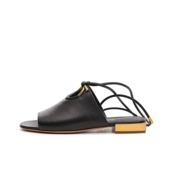 FERRAGAMO Rubber Sole Slide Slippers Women's Black