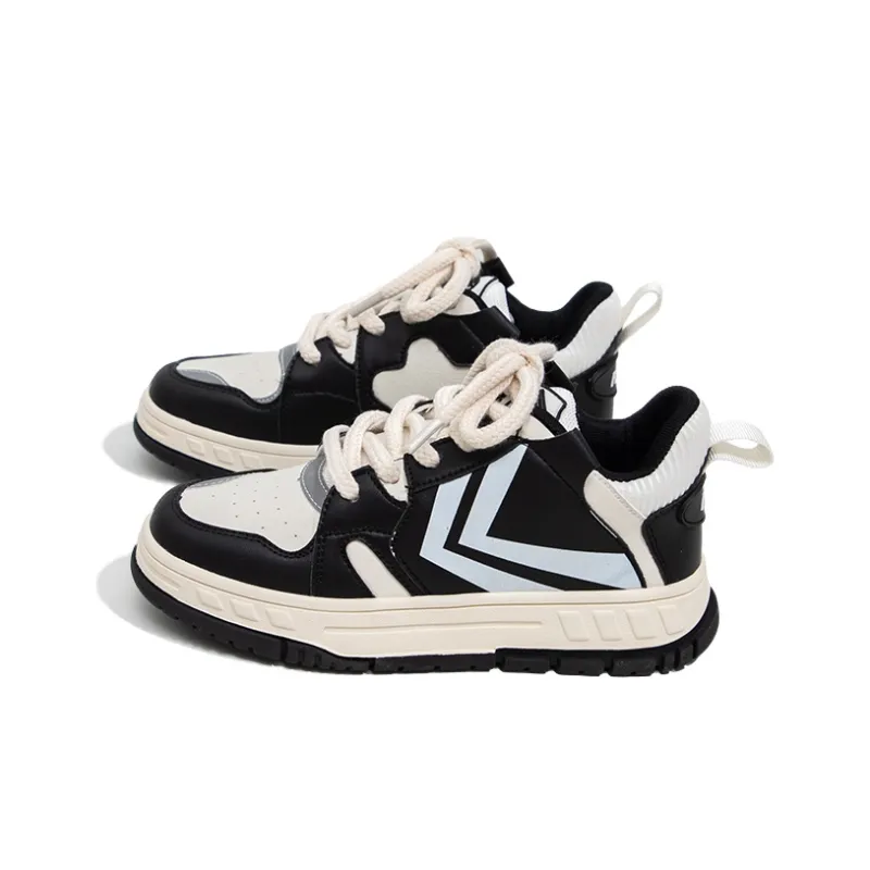 Feiyue High-Top Skateboard Shoes Women's Black White-1