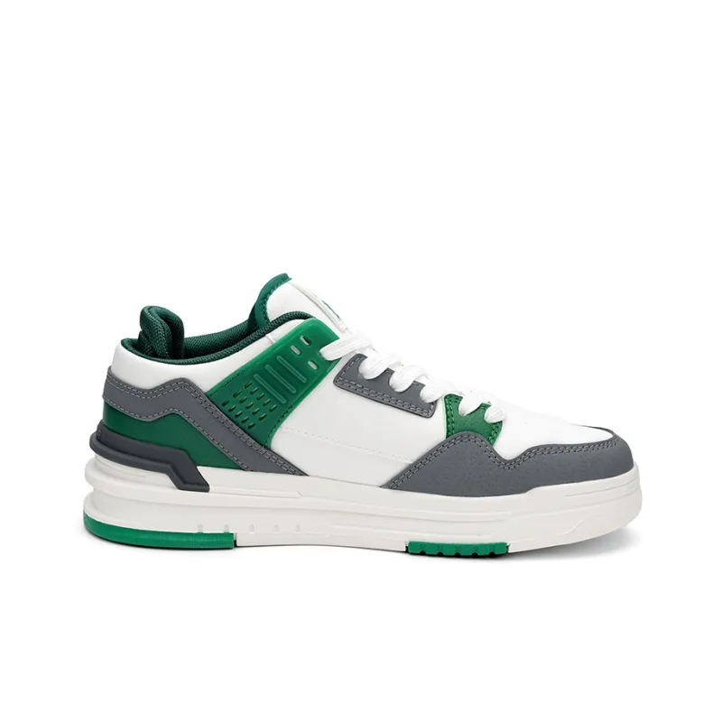 Warrior Heaven's Power, Advanced Puffy Shoes Low Top Skateboard Shoes Men's Gray Green-1