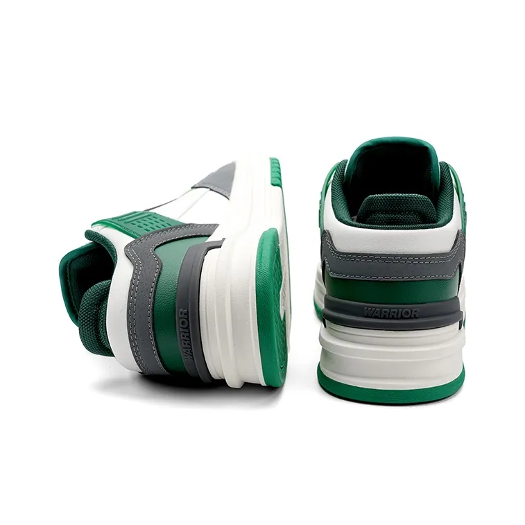 Warrior Heaven's Power, Advanced Puffy Shoes Low Top Skateboard Shoes Men's Gray Green-3