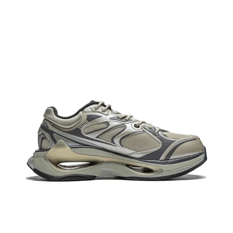 LiNing Beyond Infinity Anti Slip Wear Resistant Low Top Casual Shoes Men's Rock Gray-1