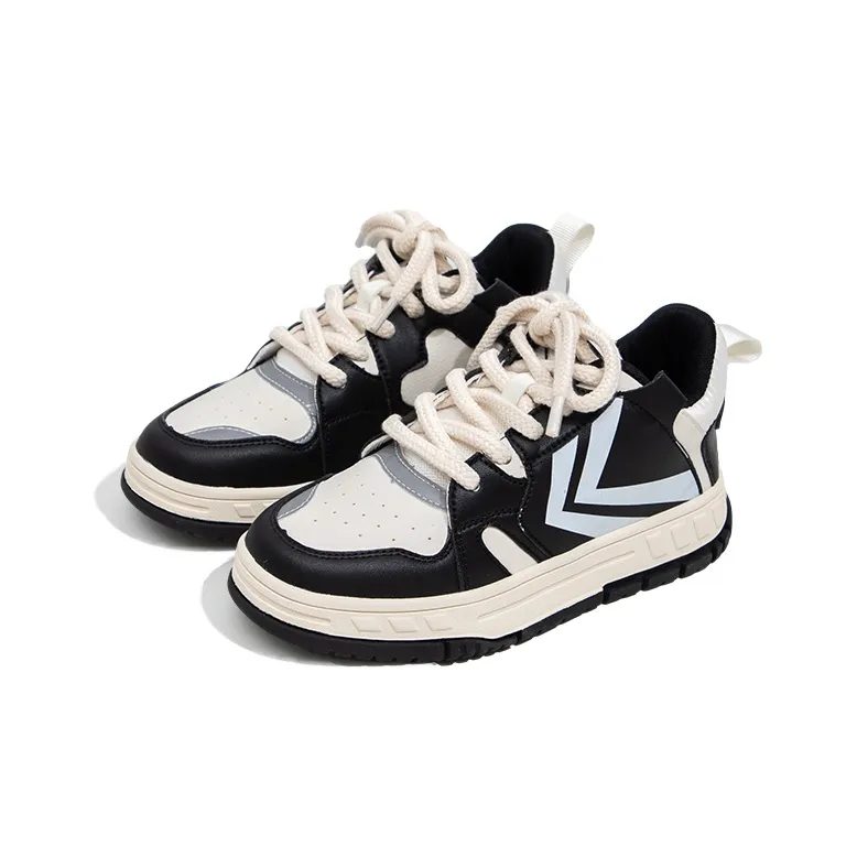 Feiyue High-Top Skateboard Shoes Women's Black White-4