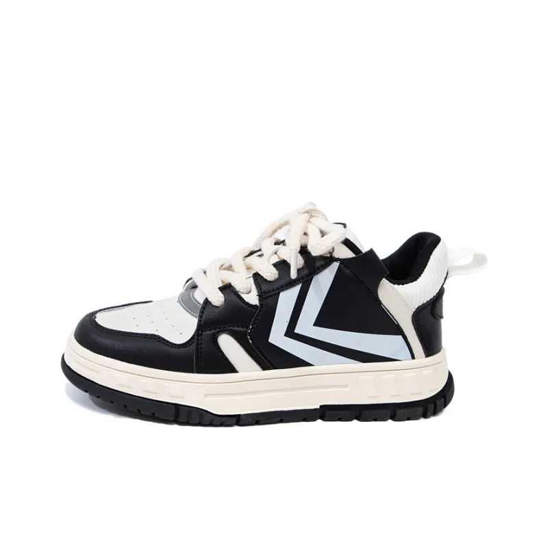 Feiyue High-Top Skateboard Shoes Women's Black White-0